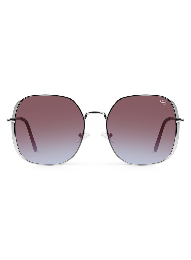 Woggles Latest & Stylish UV Protected Gradient Purple Oversized Sunglasses for Women - Image 3