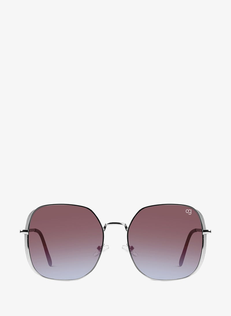 Woggles Latest & Stylish UV Protected Gradient Purple Oversized Sunglasses for Women - Image 3