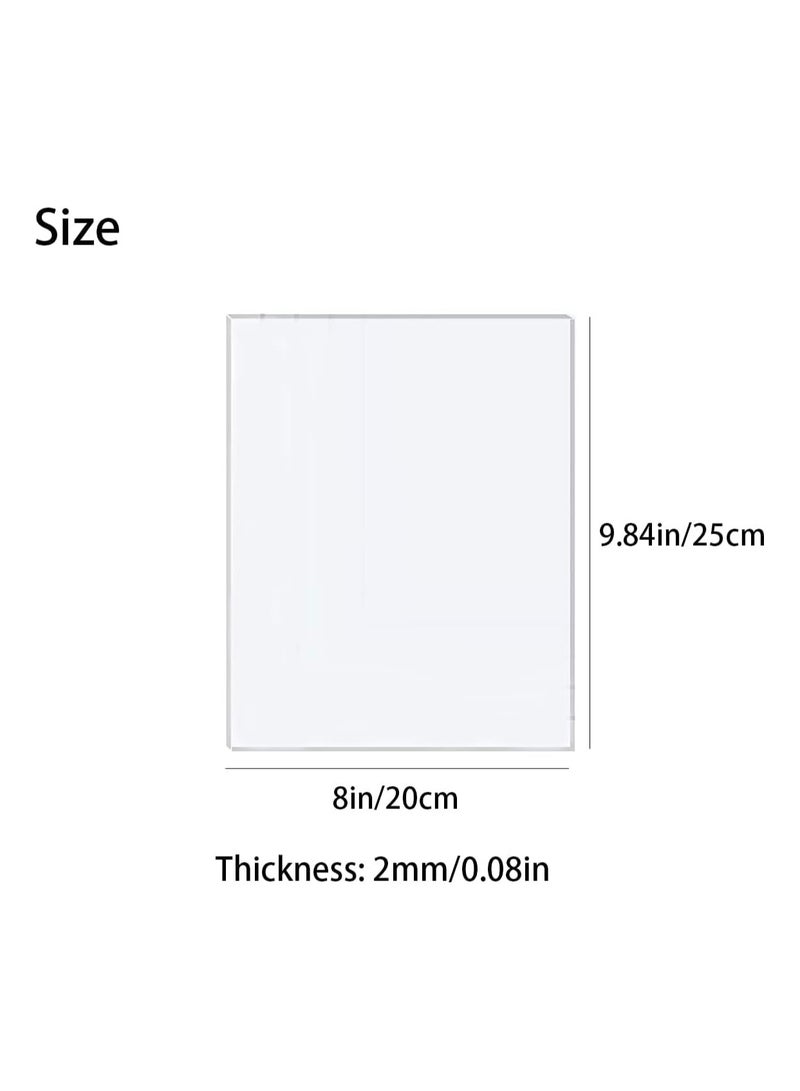 TPGP 5 pcs 2mm Acrylic Sheet Clear Acrylic Plastic Sheets for Crafts, 2mm Acrylic Plastic Sheet for Painting, Picture Frame, Printing etc(25 x 20cm)  - Image 2