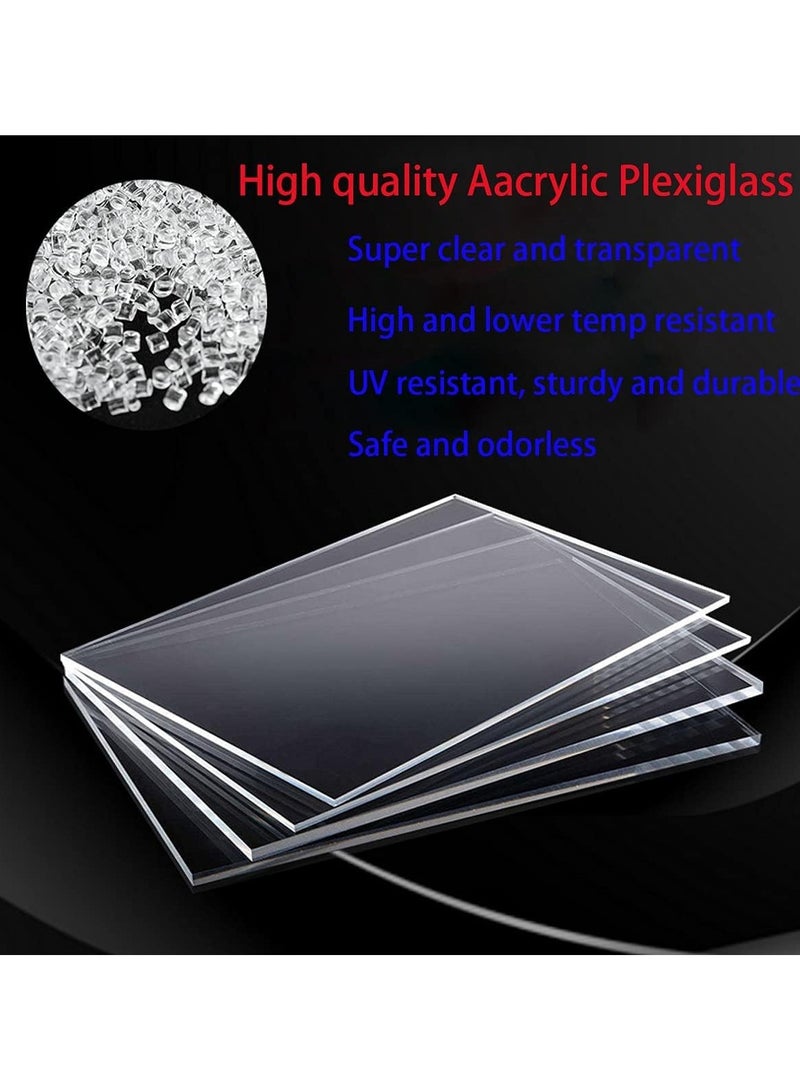 TPGP 5 pcs 2mm Acrylic Sheet Clear Acrylic Plastic Sheets for Crafts, 2mm Acrylic Plastic Sheet for Painting, Picture Frame, Printing etc(25 x 20cm)  - Image 3