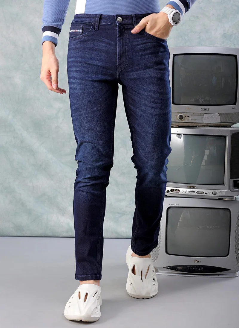 Men Slim Fit Solid Mid-Rise Stretchable Jeans