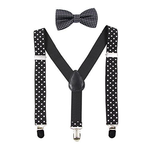 HANERDUN Kids Suspenders Bowtie Sets Adjustable Suspender Set for Boys and Girls - Image 1