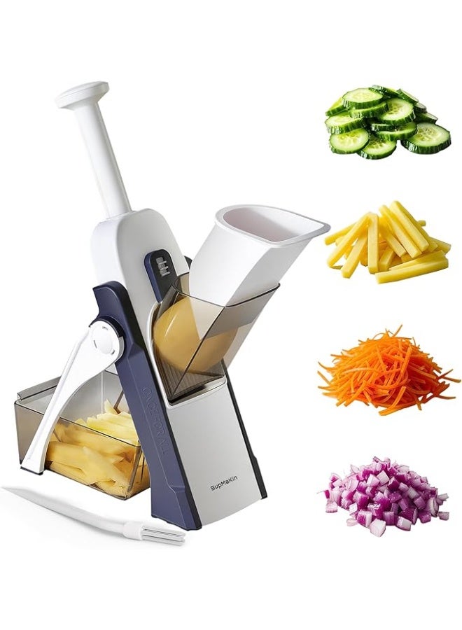 SupMaKin Safe Mandoline Slicer for Kitchen, Vegetable Food Potato Chip Slicer Maual Adjustable Thickness, Chopping Artifact Fast Veggie Salad Chopper & Cook Meal Prep