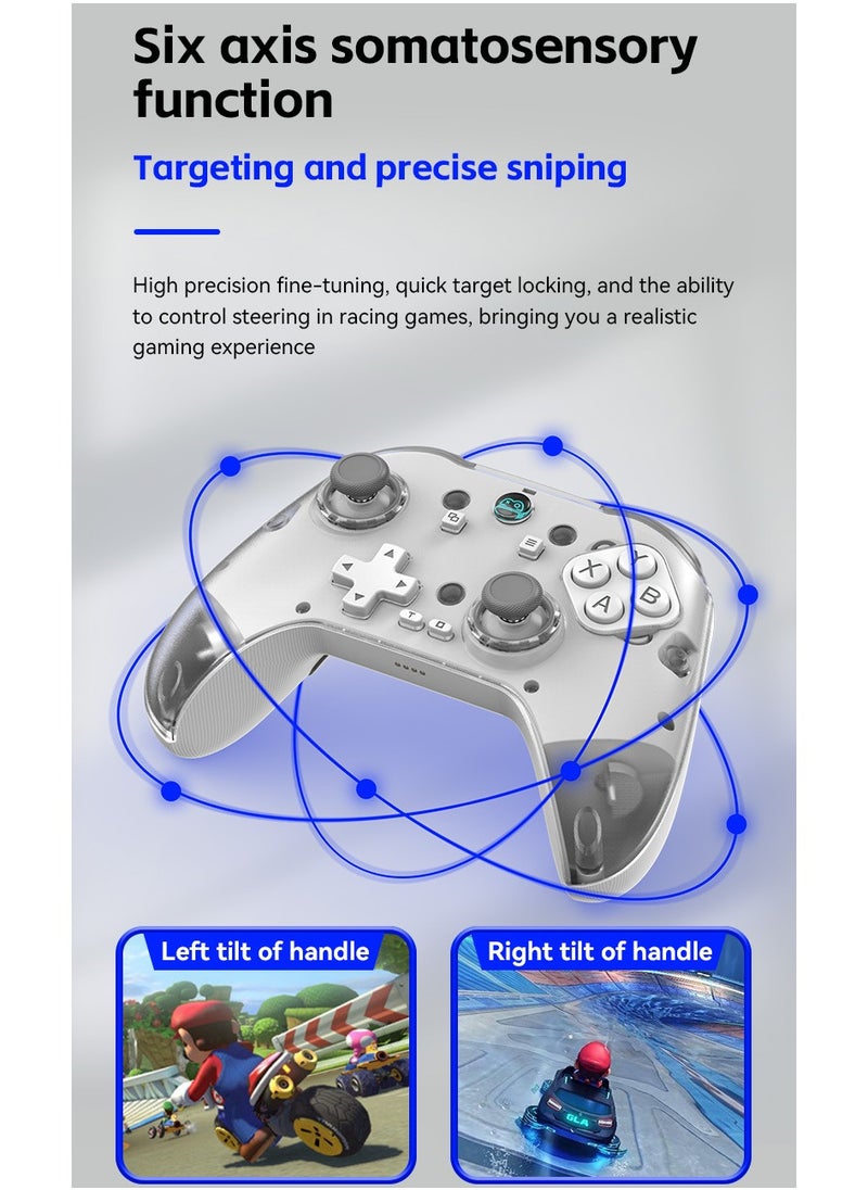 MingPin - Z04 Wireless Game Controller with Charging Dock – Multi-Platform Support (Apple, Android, PC, TV), Hall Joystick, Dual-Trigger Switch, Magnetic Cover, Macro Programming, 6-Axis Gyroscope, and Turbo Mode（White） - Image 1