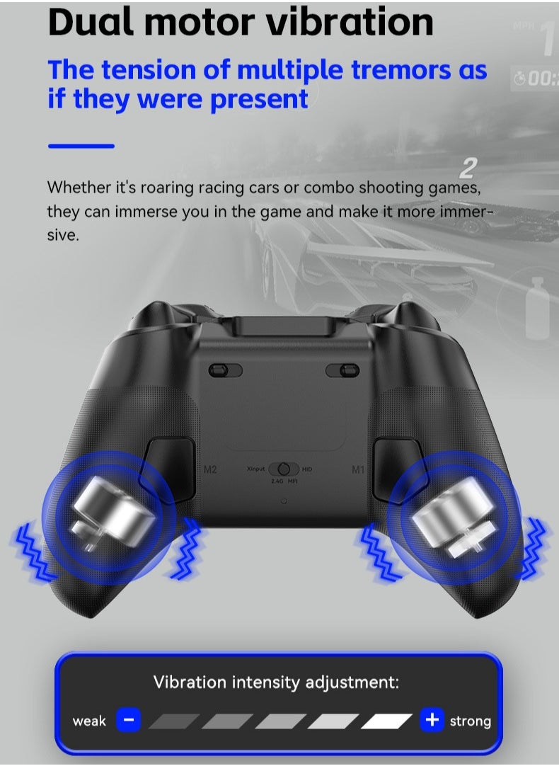 MingPin - Z04 Wireless Game Controller with Charging Dock – Multi-Platform Support (Apple, Android, PC, TV), Hall Joystick, Dual-Trigger Switch, Magnetic Cover, Macro Programming, 6-Axis Gyroscope, and Turbo Mode（White） - Image 1
