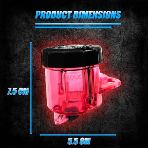 MOTO GENIUS Universal Motorcycle Front Brake Master Cylinder Oil Reservoir Tank Cup | Durable Replacement for Hydraulic Brake and Clutch Systems (Pack of 2) (Red) - Image 4