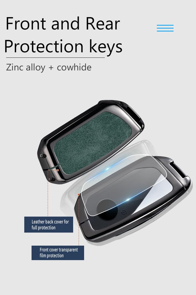 ontto 4/5 Buttons Key Fob Housing Fit for BMW 2024 2025 2 Series 3 Series 5-Series 7-Series X1 X2 iX XM X3 X5 X6 X7 M5,Metal and Leather Car Key Case with Clear Front Cover,Brown - Image 3