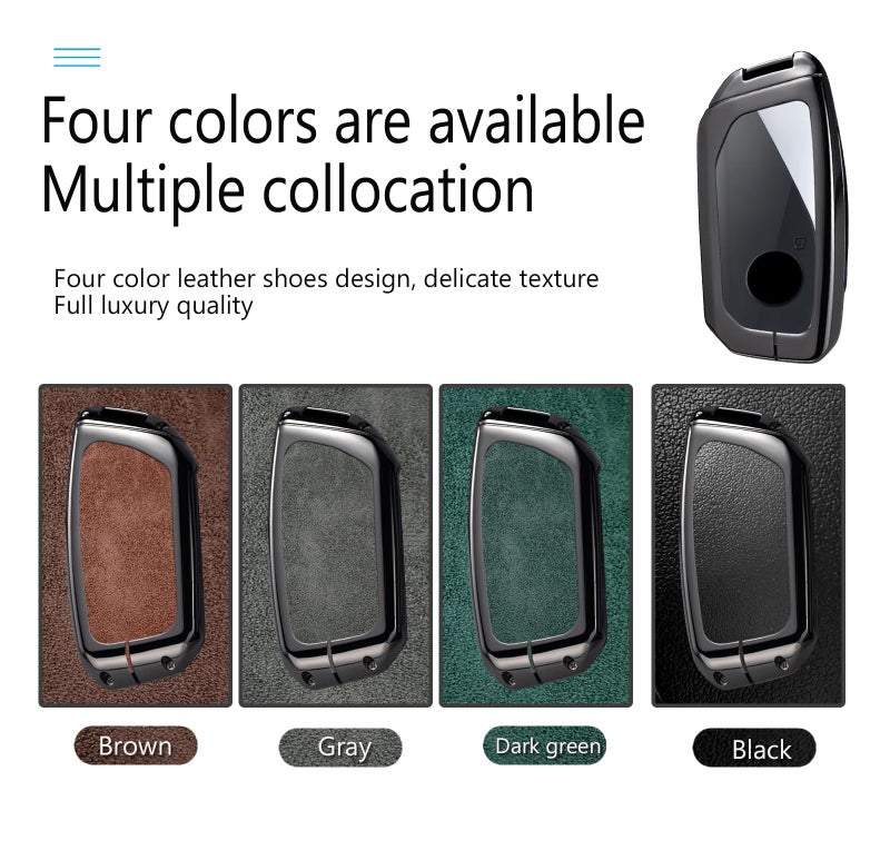 ontto 4/5 Buttons Key Fob Housing Fit for BMW 2024 2025 2 Series 3 Series 5-Series 7-Series X1 X2 iX XM X3 X5 X6 X7 M5,Metal and Leather Car Key Case with Clear Front Cover,Brown - Image 5