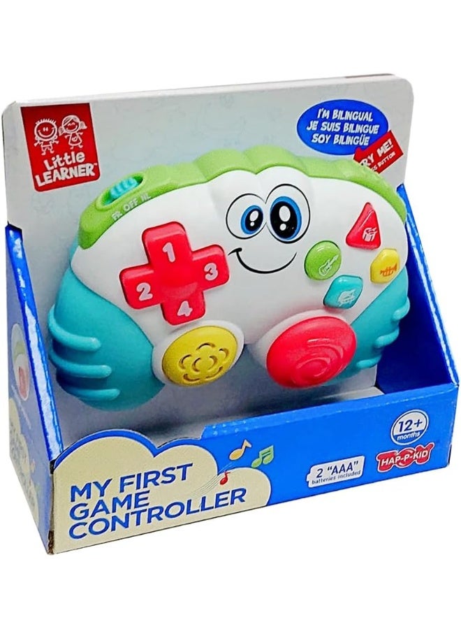 Happy Kids المتعلمون الصغار: جهاز التحكم في الألعاب الأول - الأشكال، الأرقام، الضوء والصوت، ثنائي اللغة، 12 شهرًا وما فوق - Image 3