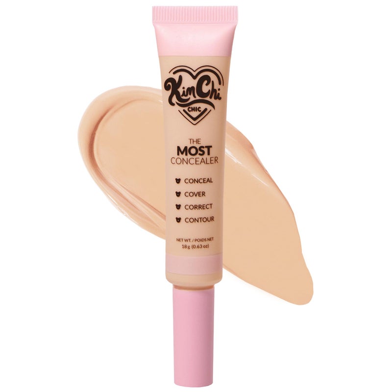 Kimchi Chic KimChiChic Beauty The Most Concealer Full Coverage Water Resistant MultiUse Concealer Conceal Correct Contour Highlight Matte Satin Hybrid Finish Brush Applicator 063 oz 03Light Beige - Image 3
