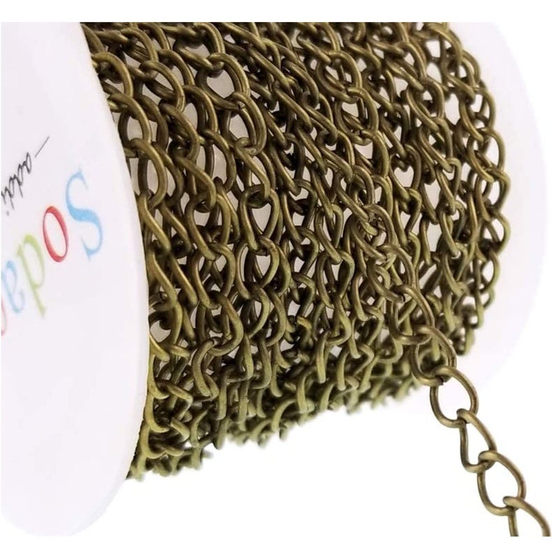 Jasol سلسلة صنع المجوهرات 4MM سلسلة حلقات برونزية لصنع المجوهرات قلادة إكسسوارات أقراط عبوة 5 متر (مضاد أو برونزي) - Image 1