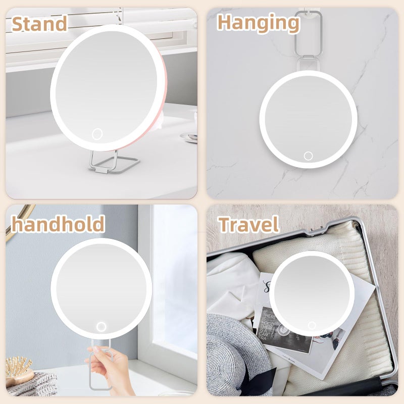 Suupvaor 30X Magnifying Mirror With Light Large 6 ' ' Lighted 30X Magnified Mirror With Suction Cups & Table Stand Travel Magnifying Makeup Mirror With Light High Magnification With Tweezers Scissors - Image 3