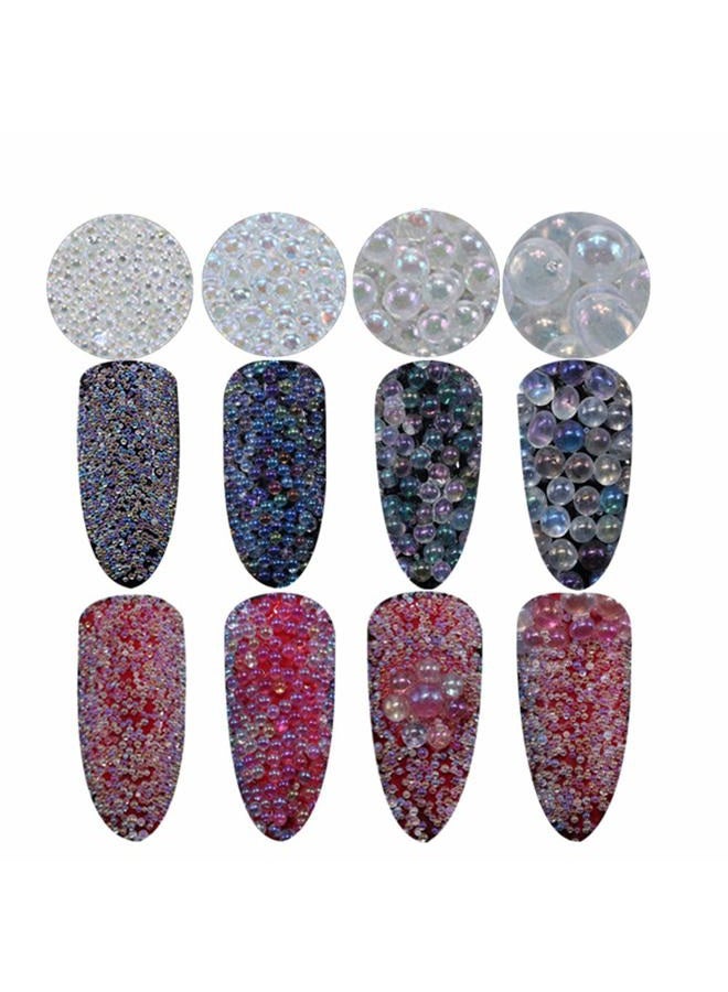 Minejin Nail Art AB Crystal Glass Caviar Beads Tiny 3D DIY Micro Gems Manicure Decoration Tips 4Boxs - Image 1