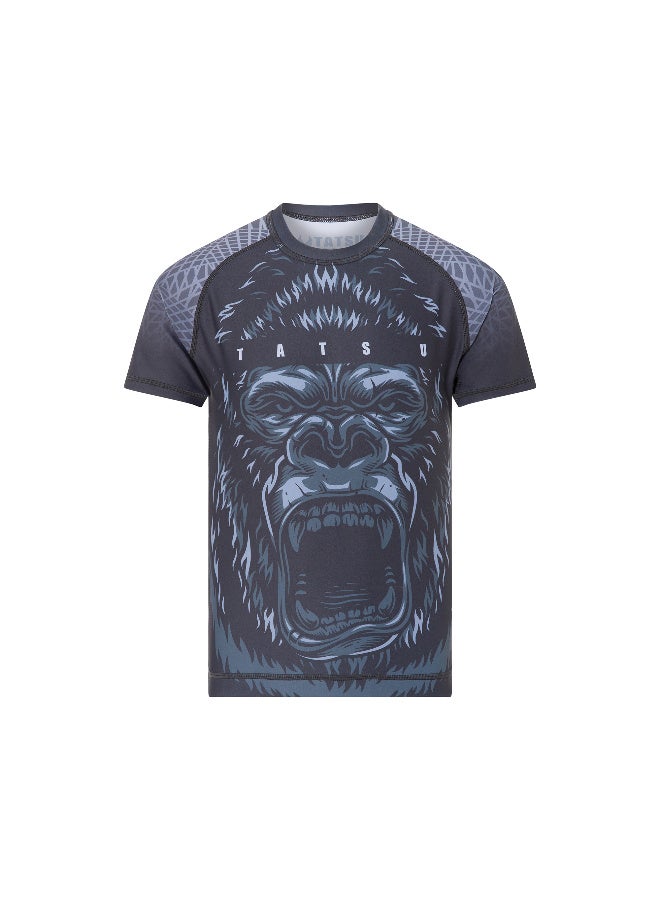 Tatsu TATSU GORILA RASHGUARD SHORT SLEEVE KIDS GREY - Image 1