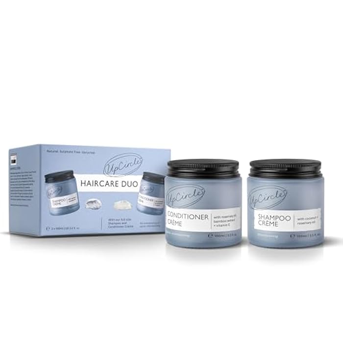 UpCircle Haircare Duo – Shampoo and Conditioner Crème – Rosemary Oil , Coconut Oil + Vitamin E – Prevents Frizz, Protects Scalp + Boosts Circulation – Vegan , Cruelty-Free + Sustainable - Image 1