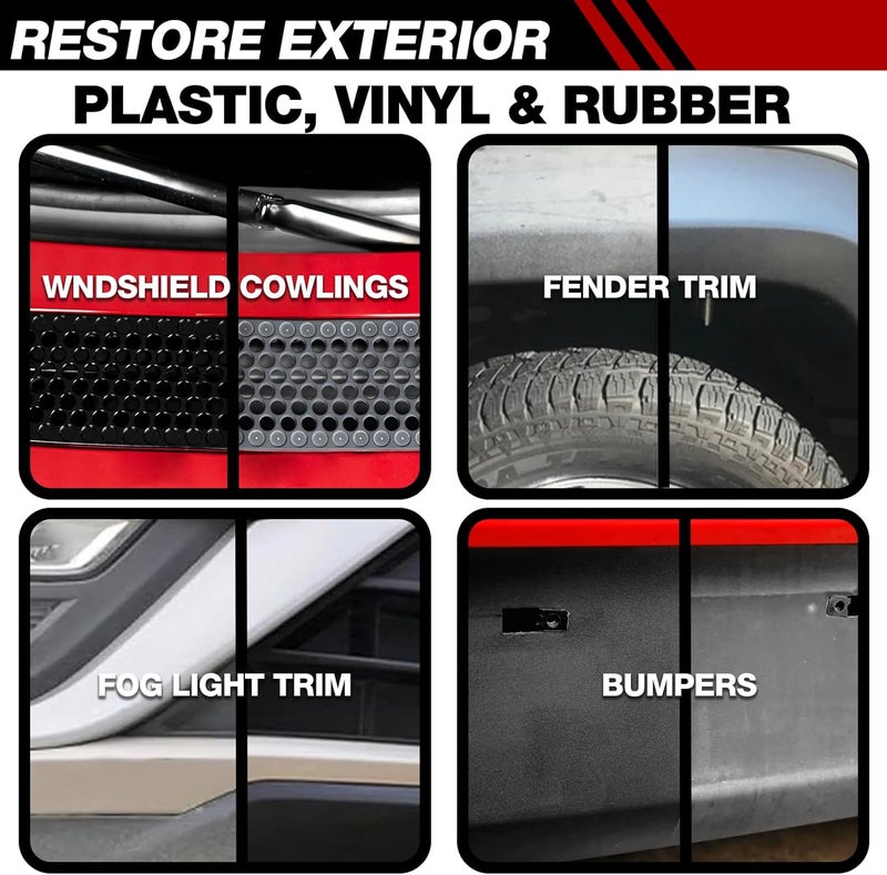 Air & land transit compatible XPERTCHEMY Ceramic Trim Coat Plastic Restorer, Restores Faded Trim, UV Protection Stackable design - Image 3