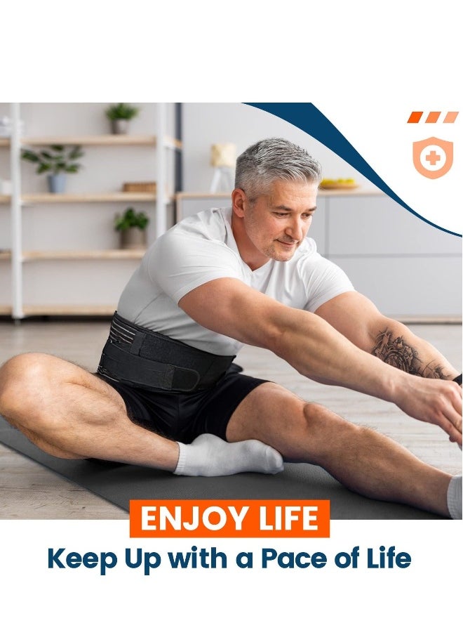 Generic Back Brace for Lower Back Pain-Lumbar Support for Heavy Lifting Men Women-Breathable Waist Support Relief Sciatica, Herniated Disc, L  - Image 4