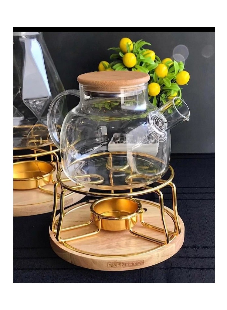 DANIM Portable Arabic Style Outdoor Iron Teapot Burner Metal Camping Coffee & Tea Sets with Candle Burner - Image 2