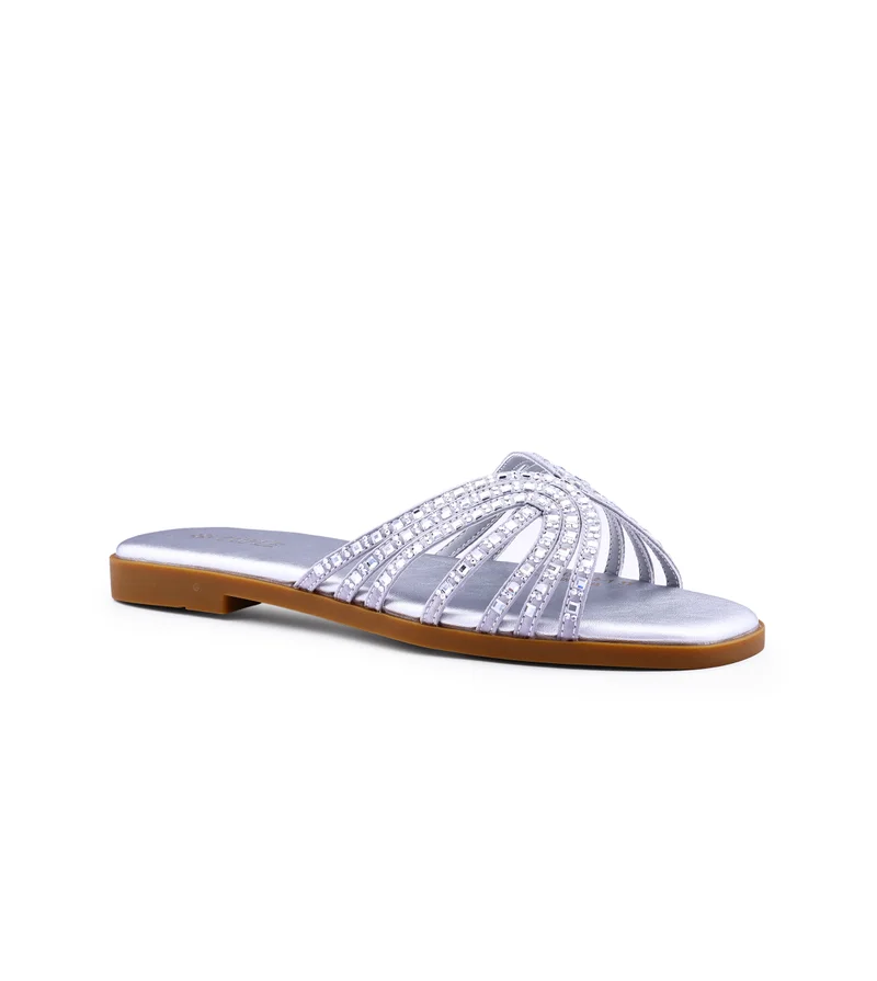 Cuple Womens interwoven strap flat sandals