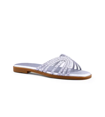 كابلي صندل مسطح نسائي بأشرطة متشابكة بأناقة