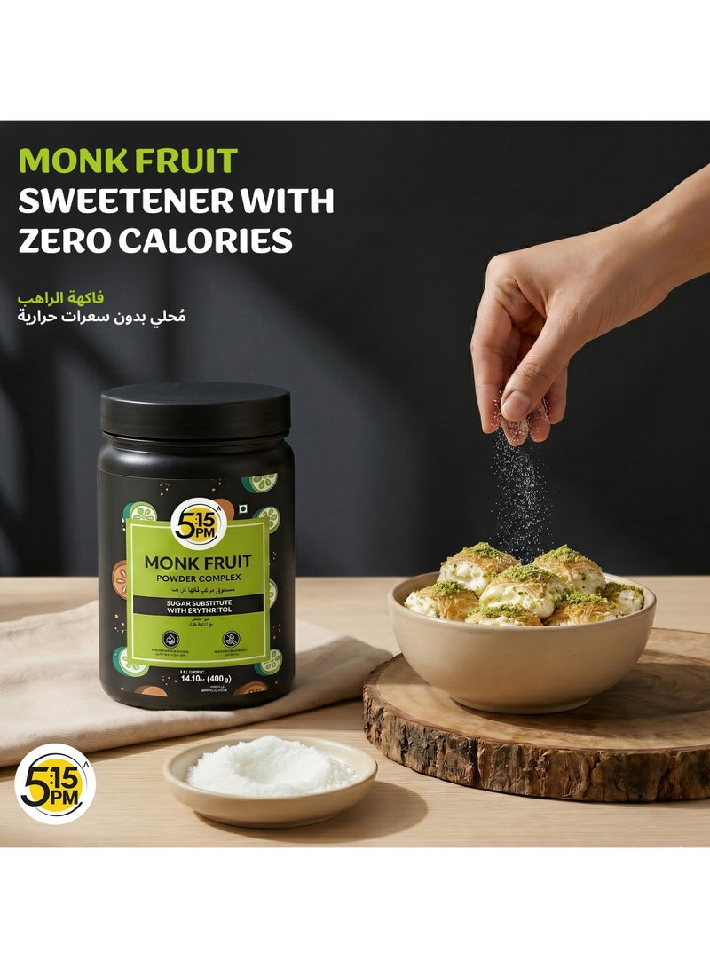 5:15PM MonkFruit Sweetener with Erythritol 400 g | Monk Fruit Sweetener I Monk Fruit Powder I MonkFruit Sugar Extract For Cooking & Baking - Image 3