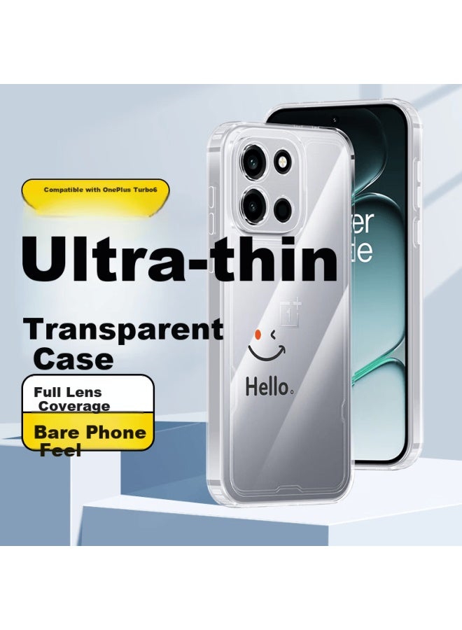 Purecolor Oneplus Turbo6 Case Full Coverage Shockproof Slim Transparent Tpu Soft Cover For Men And Women