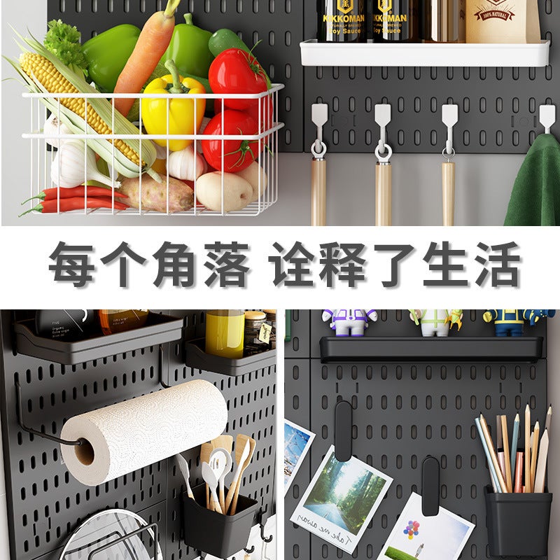 Perforated Wall Panel – Multifunctional Storage Organizer for Study, Kitchen, and Bathroom - Image 4