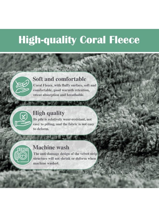 Rectangular Pouf Ottoman, Stuffed Floor Pouf with Foam Chunk Filling, Soft Coral Fleece Furry Foot Rest Stool, Multi-Use Ottoman for Living Room, Dark Grey - Image 4