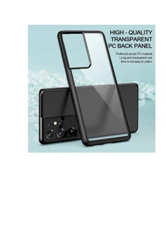 Generic Case Compatible With Samsung Galaxy S21 Ultra, Clear Case Shockproof Hard PC +Soft Silicone [Not Yellowing] Transparent Protective Slim Case Phone (Black)  - Image 3