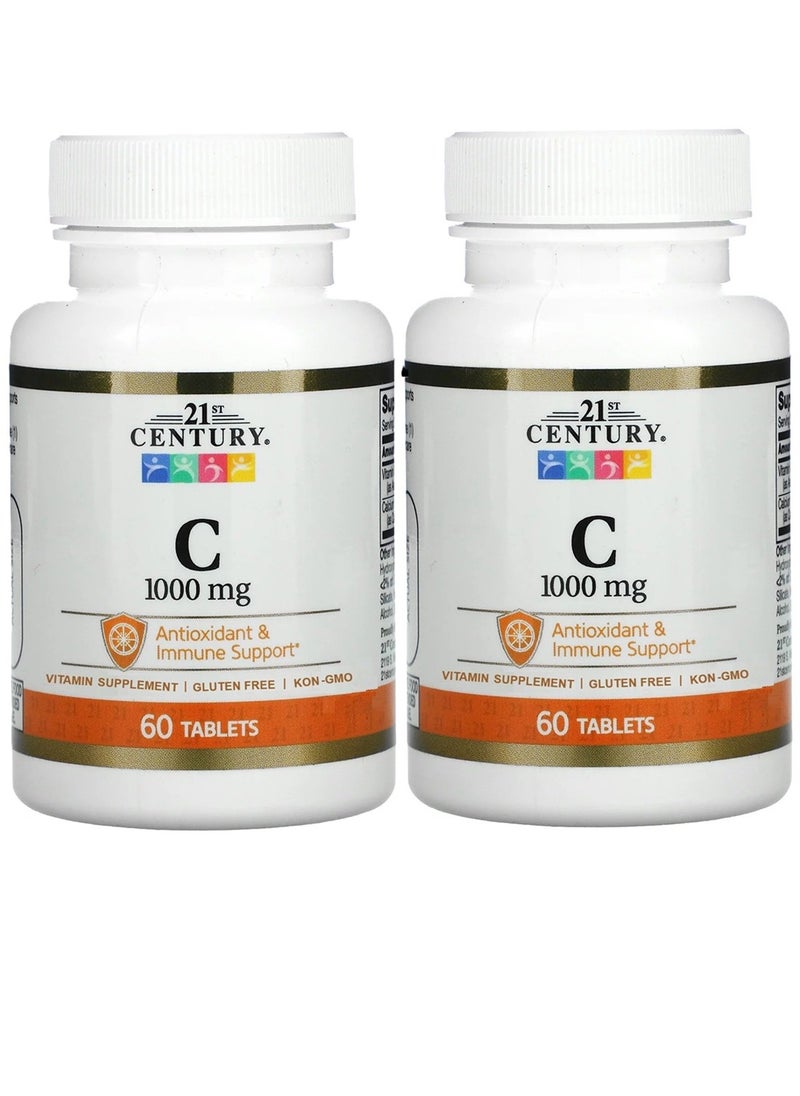 Vitamin C Antioxidant And Immune Support 1000 mg 60 Tablets (2 Pack)
