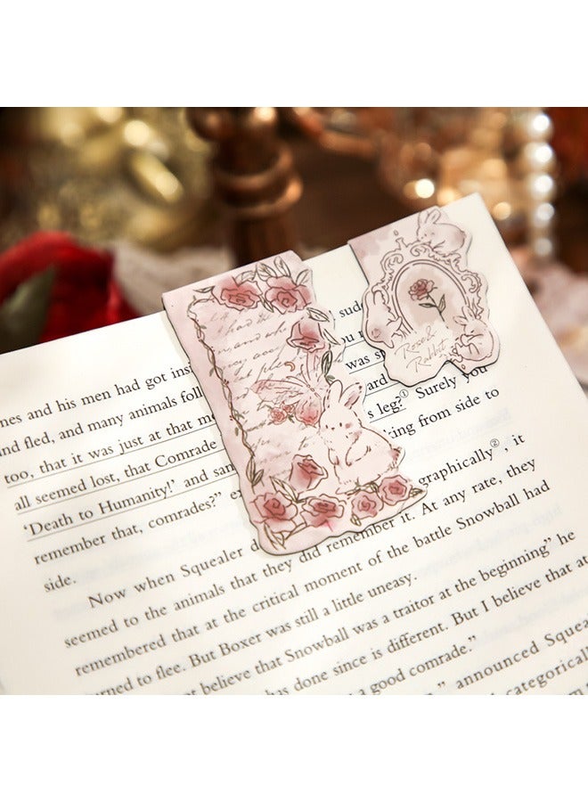 Magnetic Bookmarks, 12 PCS Magnet Page Markers Retro Rose Style Pattern Assorted Page Clips Book Markers for Students Teachers Book Lovers Book Club Library - Image 2