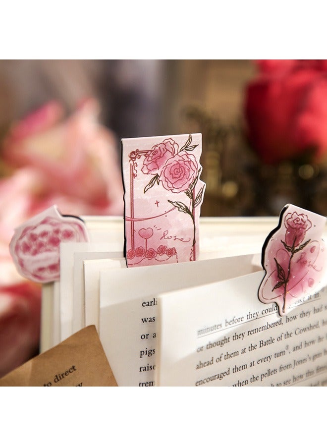Magnetic Bookmarks, 12 PCS Magnet Page Markers Retro Rose Style Pattern Assorted Page Clips Book Markers for Students Teachers Book Lovers Book Club Library - Image 3