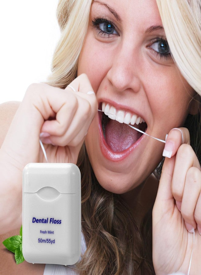 KisSealed 100 Pack Dental Floss Bulk Mint Flavored Floss Travel Oral Care Dental Floss for Adults Teeth and Gum Protection, Each 164 ft/ 50 Meters(White - Image 5