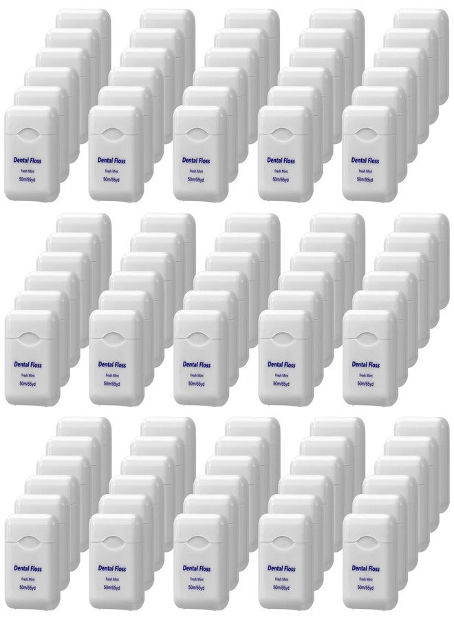 KisSealed 100 Pack Dental Floss Bulk Mint Flavored Floss Travel Oral Care Dental Floss for Adults Teeth and Gum Protection, Each 164 ft/ 50 Meters(White - Image 1
