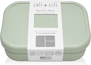 Ali+Oli Leak Proof Bento Box (Pine) Food-Grade Silicone Bento Box, BPA, Phthalate, Lead, & PVC Free - Bento Lunch Box - Image 1