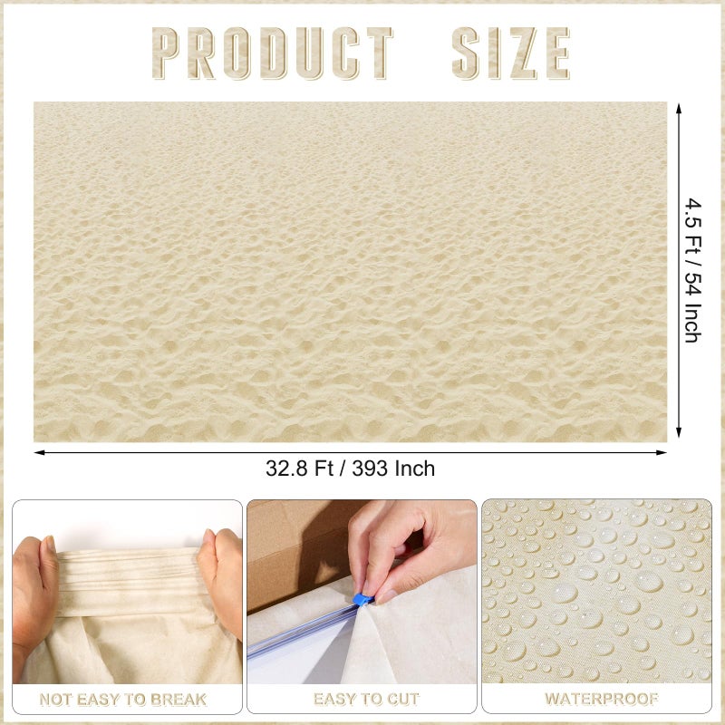 Jectivs 4.5x33 Ft Beach Sand Wall Backdrop Decorations,Roll of Plastic Beach Sand Photography Background,Natural Scenery Setters Wallpaper Travel Summer Birthday Party Video Shoot Studio Photo Props - Image 2