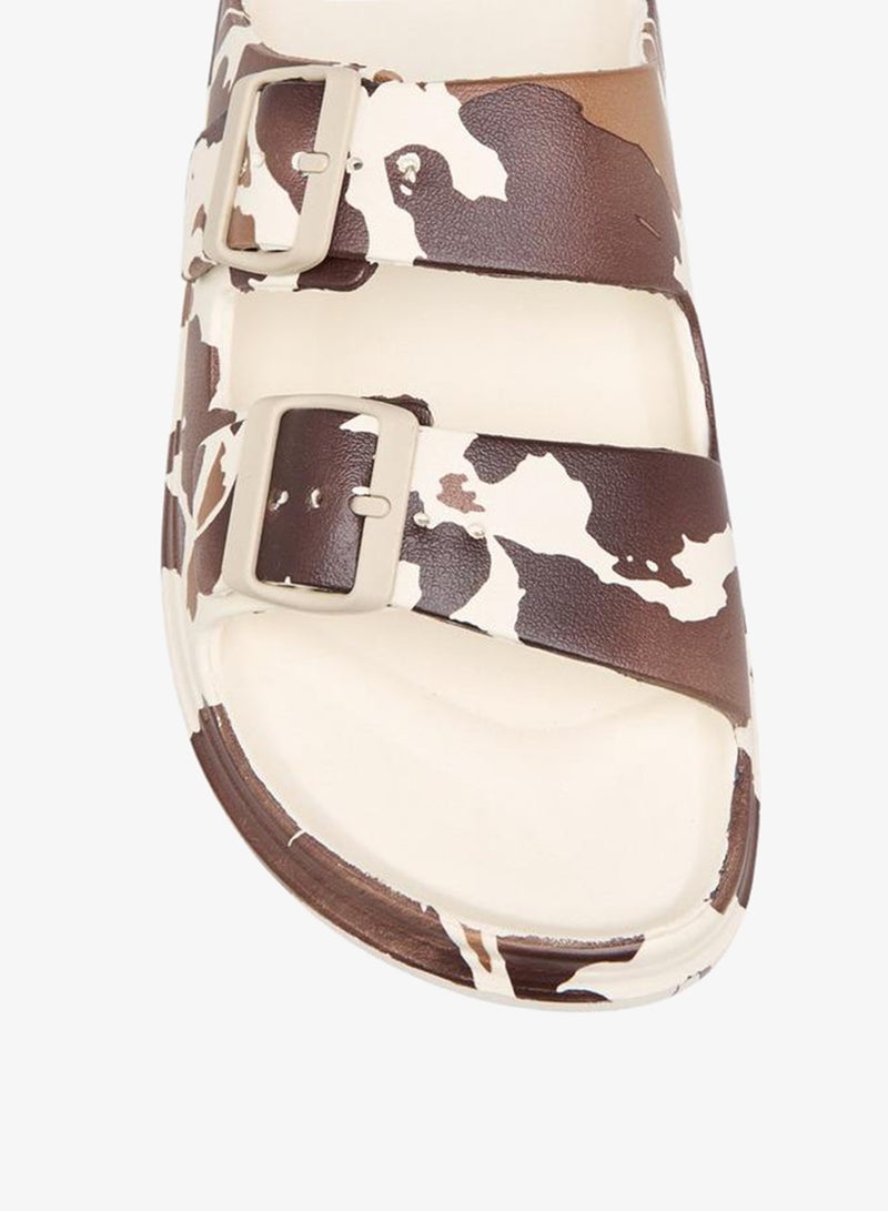 Celeste Women's Animal Print Dual Buckle Slides - Image 3