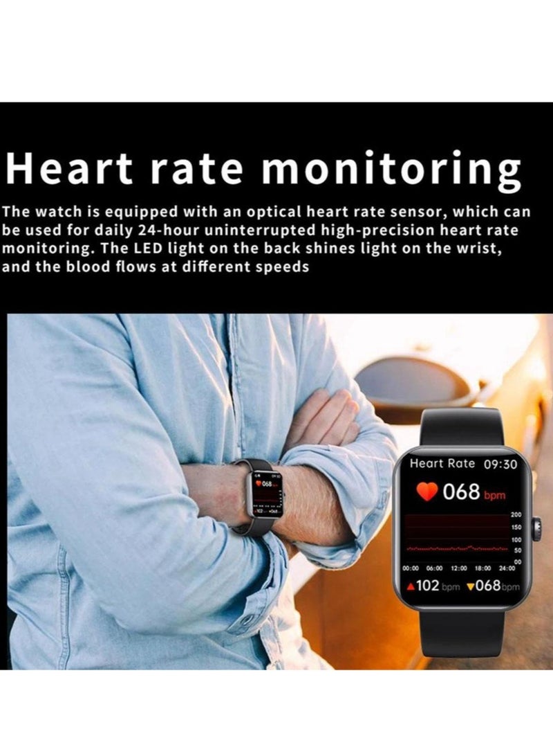 AROAQ F57L Smart Watch, Large Screen Waterproof Health Monitoring Watch, Durable Magnetic Charging Smart Bracelet, Fitness Tracker Watch With With 50+ Sports Modes, (1pc, Black) - Image 2