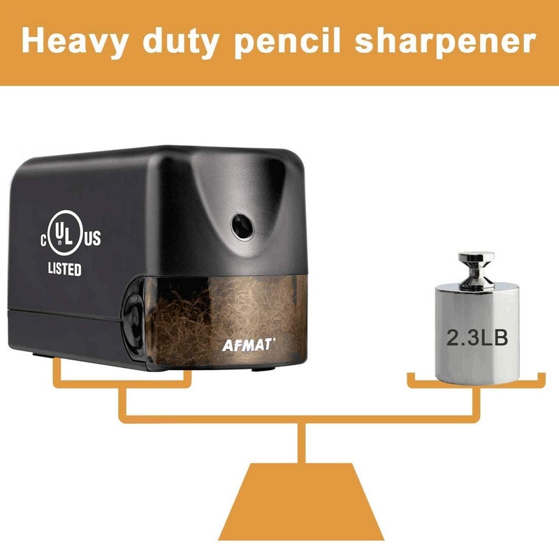 AFMAT Electric Pencil Sharpener, Heavy Duty Pencil Sharpener for Classroom, 6.5-8mm No.2/Colored Pencils, UL Listed, 10,000+ Sharpenings, Electric Pencil Sharpeners for Home, Office, PS13 - Image 4