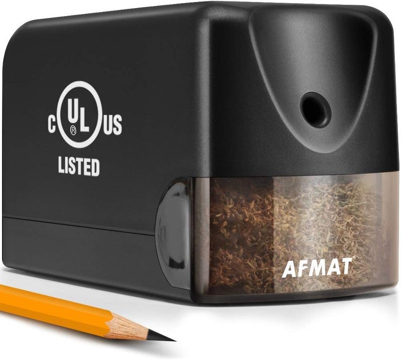 AFMAT Electric Pencil Sharpener, Heavy Duty Pencil Sharpener for Classroom, 6.5-8mm No.2/Colored Pencils, UL Listed, 10,000+ Sharpenings, Electric Pencil Sharpeners for Home, Office, PS13 - Image 1