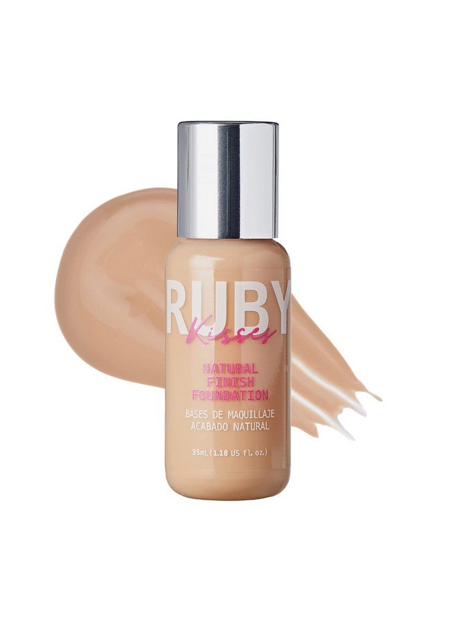 Ruby Kisses أساس سائل تغطية متوسطة خفيف الوزن لمسة طبيعية للمكياج للوجه لجميع أنواع البشرة مكياج كوري (بيج طبيعي) - Image 1