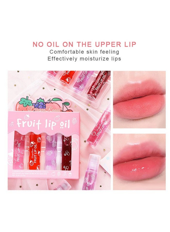 Alisesun 4 Pcs Fruit Rollon Lip Gloss Set Clear Lip Gloss Crystal Jelly Liquid Lipstick Plumping Lip Oil Moisturizing Hydrating Nonsticky Nice Gift For Women Girl - Image 4