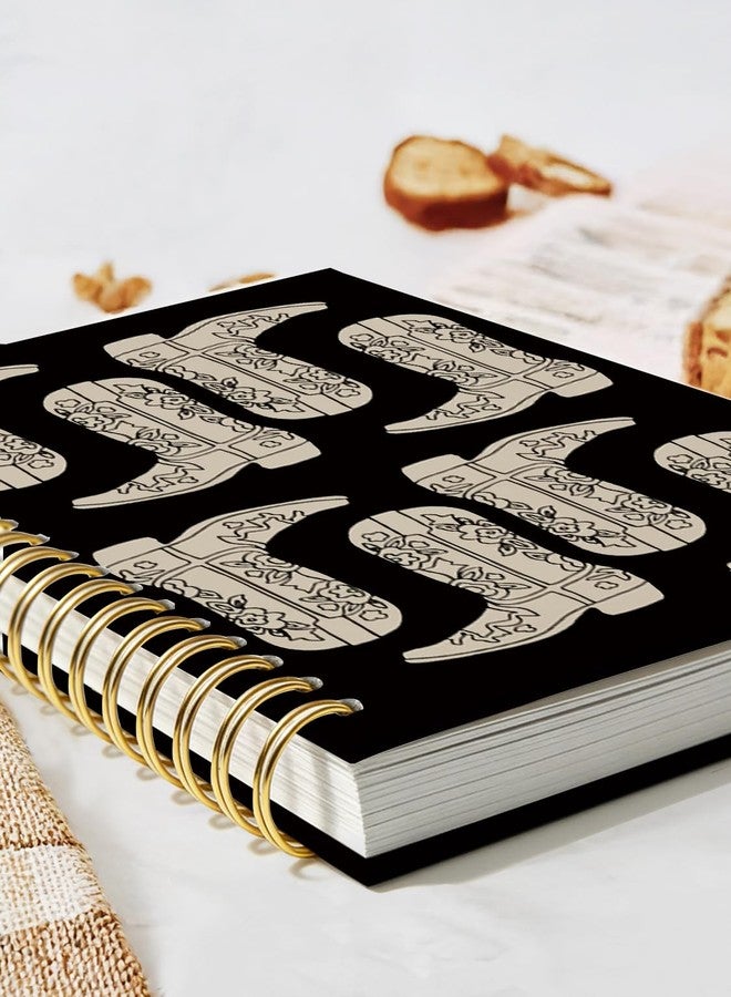 ISANOU دفتر ملاحظات ISANOU بتصميم أحذية رعاة البقر، دفتر حلزوني مُسطّر بتصميم رعاة البقر الكلاسيكي، دفتر ملاحظات مُسطّر، دفتر يوميات للمكتب والمدرسة، 5.5 × 8.3 بوصة، 80 صفحة، هدية مثالية للنساء والفتيات المراهقات - Image 3