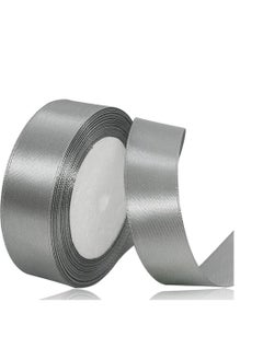 MARKQ Silver Satin Ribbon 24mm x 25yd Fabric Polyester Ribbon for Gift Wrapping Party Favors Wedding Decorations, Bow Making, Bouquets, Sewing Projects & Craft Supplies  - Image 1