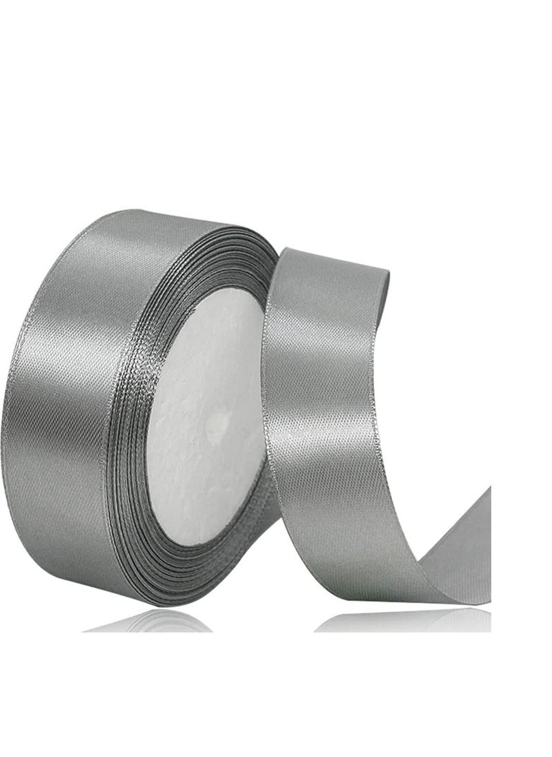 MARKQ Silver Satin Ribbon 24mm x 25yd Fabric Polyester Ribbon for Gift Wrapping Party Favors Wedding Decorations, Bow Making, Bouquets, Sewing Projects & Craft Supplies  - Image 1