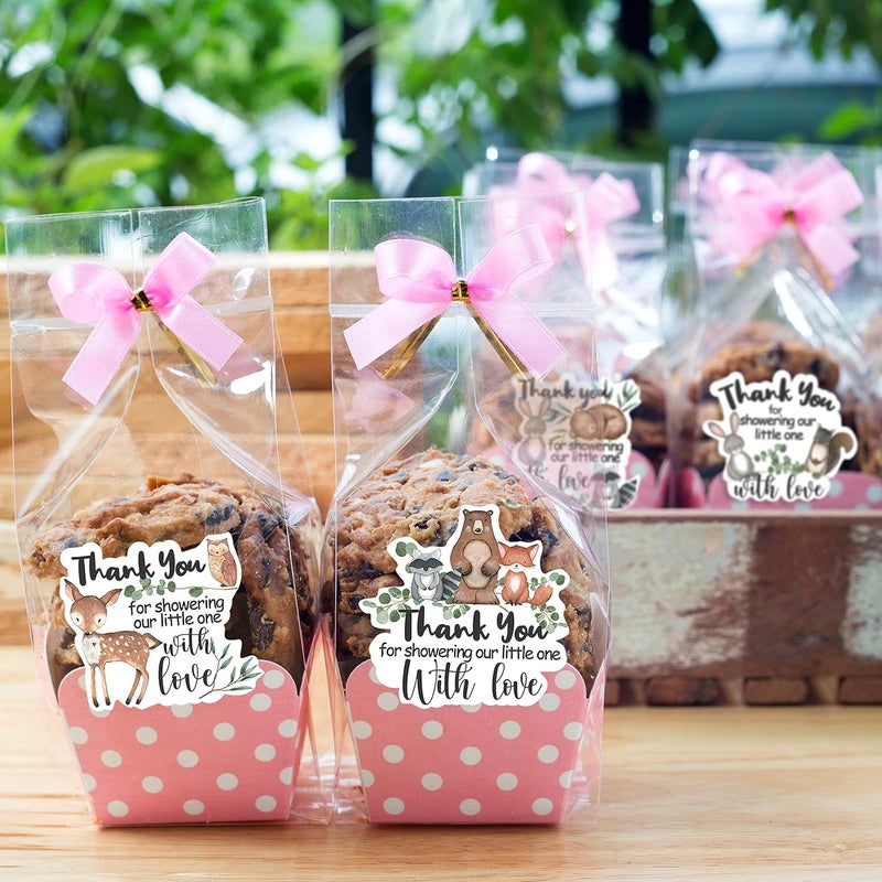 Kaecery Cute Woodland Creature Shower Thank You Stickers LabelsForest Woodland Animals Sticker for Woodland Creatures Theme Shower Birthday Party Favor Label Decorations10 in80 Labels - Image 5