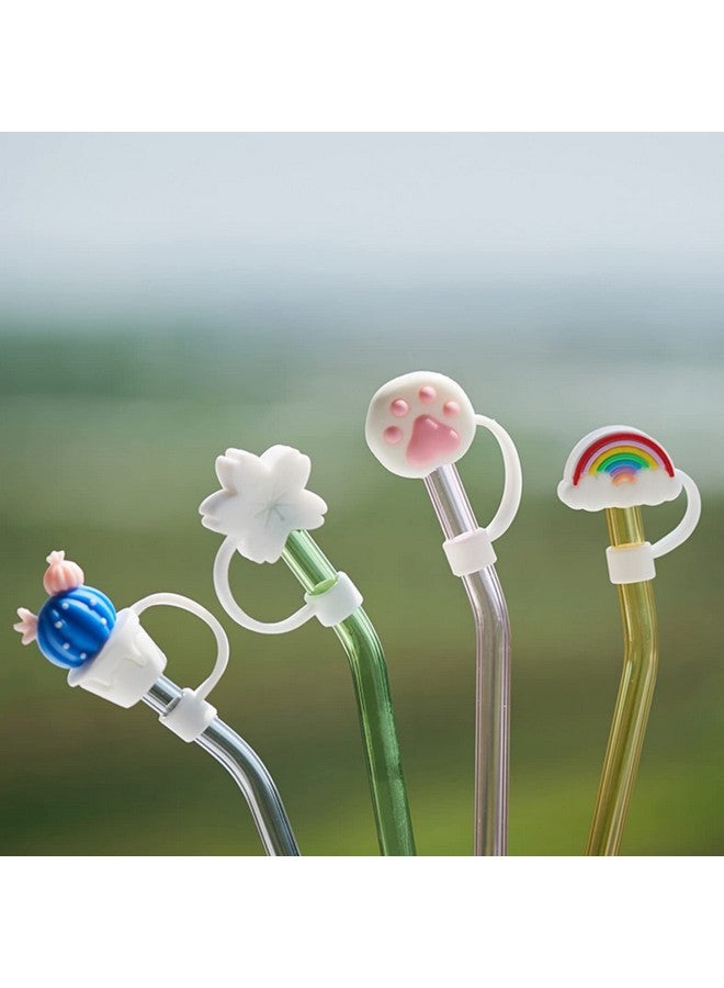 TEONEI Cactus Shape Straw Covers Caps,Straw Tip Covers,Reusable Drinking Straw Tips Lids Straw Toppers Straw Plug for 7-8mm Straws,4PCS - Image 3