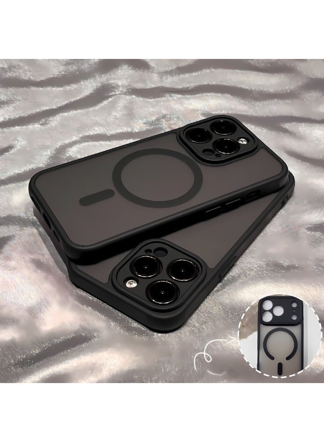 Black Magnetic Phone Case for iPhone 15 Pro Max Shockproof Slim Luxury Minimalist - Image 3