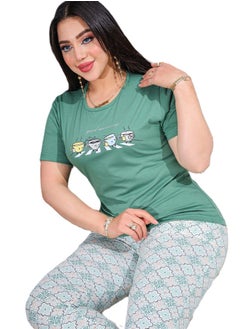 Star Tex Women's Cotton Pajama Pants Plaid Pants and Printed T-Shirt - Comfortable and Fashionable, Different Colors  - Image 1