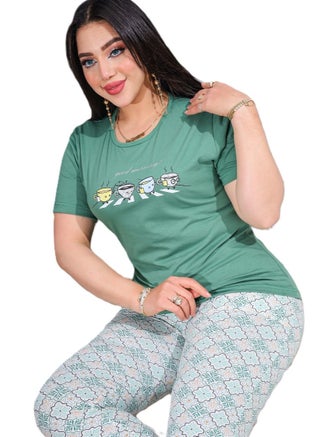 Women's Cotton Pajama Pants Plaid Pants and Printed T-Shirt - Comfortable and Fashionable, Different Colors - pzsku/Z37C150ABF7A46F80F9EAZ/45/_/1740516426/06208b1c-2669-41c1-b487-0ea460e1e9ee